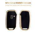 thumbnail image 3 of For Kia Key Fob Covers Housing Cover Frame Kia Ceed Cerato Forte NIRO Seltos Sorento Soul Sportage Telluride K5 Accessories Smart Keyless Remote Key Protector, Black-Gold, 3 of 6