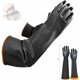 thumbnail image 1 of Guantes de látex resistentes a productos químicos de caucho resistente a la seguridad industrial, guantes protectores largos, guantes negros resistentes 1 par,, 1 of 5