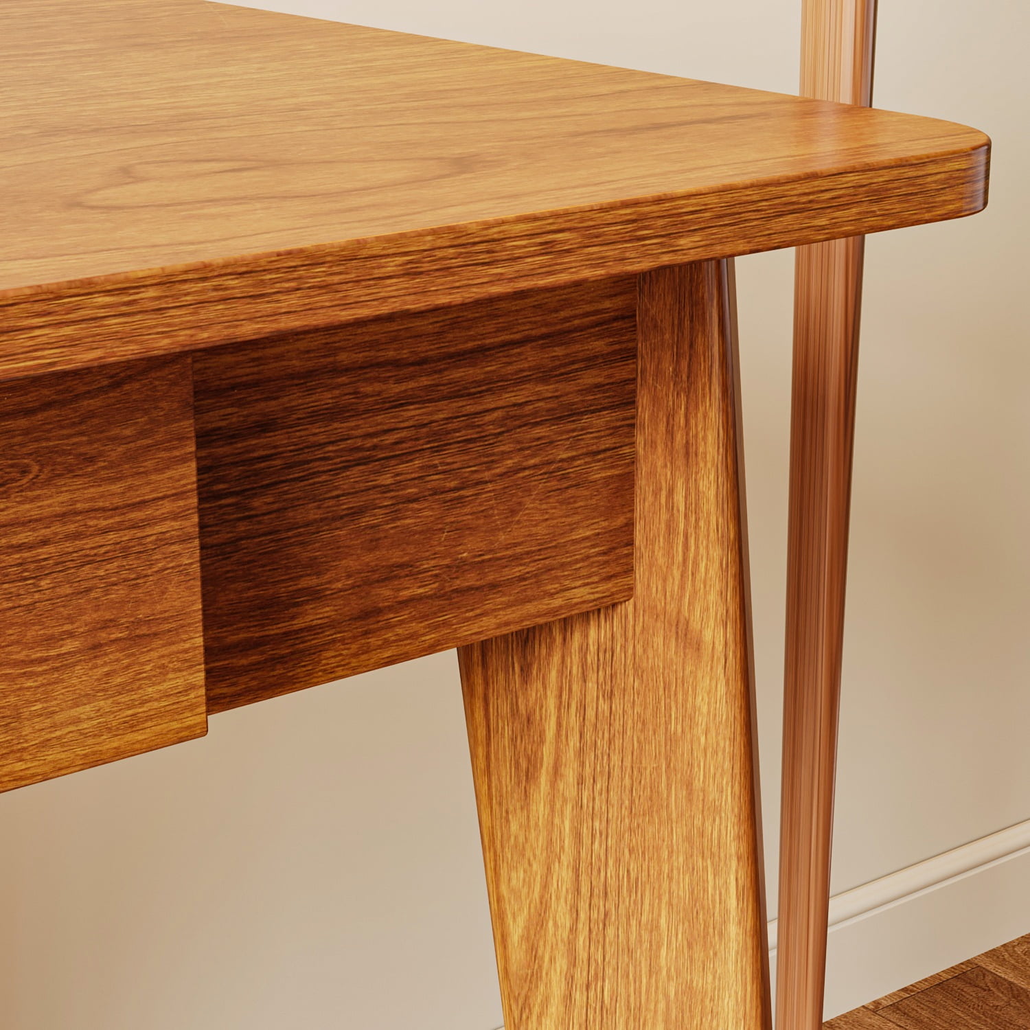 KULAGAGA Simple Style Writing Desk,With Two Drawers  22 x 39 Inches, Brown