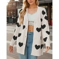 thumbnail image 5 of Cardigan Sweaters for Women Valentine's Day Heart Sweaters Oversized Cable Knit Button V Neck Long Sleeve Fall Fashion Outerwear Coat Alsol Lamesa, 5 of 6