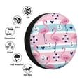 thumbnail image 4 of Susaid Pink Striped Flamingo Print Tire Covers,Waterproof Anti-UV Snow Sun Rain Tire Covers for RV,Truck, SUV, Trailer, Camper-16 inch, 4 of 6