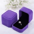 thumbnail image 1 of 3 Pack Velvet Ring Boxes, Earring Pendant Jewelry Case, Ring Earrings Gift Boxes, Jewelry Display (Purple, Ring Box), 1 of 4