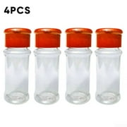 MINGYG 4pcs Set Plastic Salt Pepper Vinegar Oil Cruet Shaker Jar Clear Bottle Pot 100ml