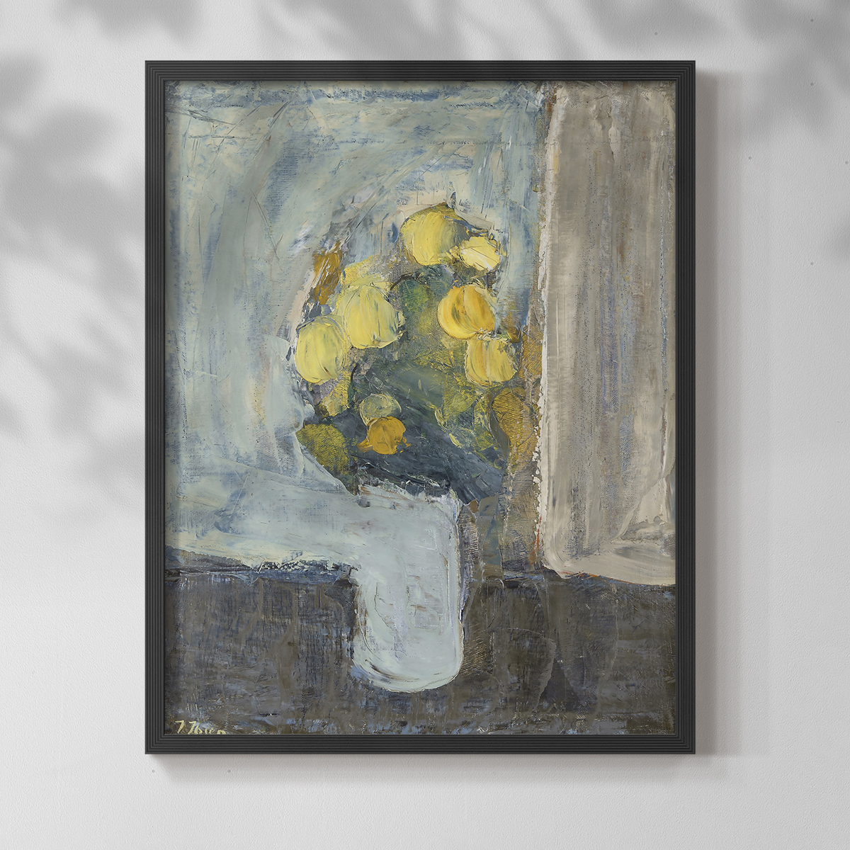 Vintage Floral Print CCXLIII - 14in. x 11in. Vintage Framed Print in Black Wood Frame