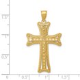 thumbnail image 2 of 14k Yellow Gold Cross Necklace Charm Pendant Religious Fancy, 2 of 6