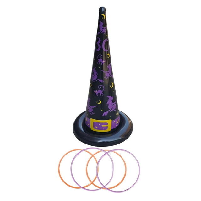 veasfak 5 Pieces Halloween Toss Game with s Inflatable Witch Hats for Halloween