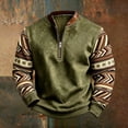 thumbnail image 2 of Rhuody Men Sweatshirts O Half Zip Cartoon Graphic Long Sleeve Loose Fit Sweatshirt Xl Army Green, 2 of 4