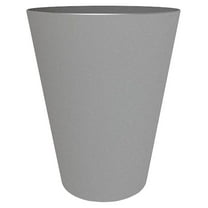 Tall Finley Tapered Round Planter: 14" - Cement - Matte Textured Finish, 100% Recycled Plastic Pot, for Indoor and Outdoor Use, Gardening, 4 Gallon Capacity