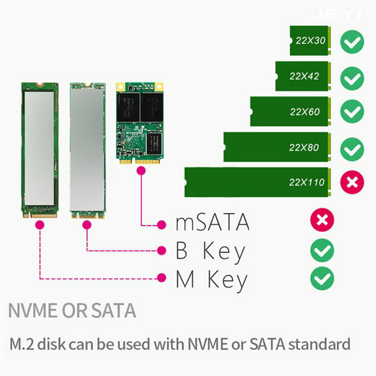 2 in 1 M.2 NVMe SATA U2PCB M.2 NVME SSD Key M Key B SSD to U.2 SFF-8639  Adapter PCIe M2 Converter Desktop Computer Parts