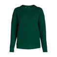 thumbnail image 4 of Time and Tru Women's and Women's Plus Waffle Stitch Sweater with Long Sleeves, Midweight, Sizes XS-4X, 4 of 5