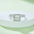 thumbnail image 4 of 1 Carat Diamond Princess Cut Moissanite Engagement Ring In 18K White Gold Plating Over Silver(D Color, VVS1 Clarity), 4 of 5