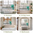 thumbnail image 6 of Teal Floral Tier Curtains, Farmhouse Green White Blue Wooden Light Filtering Kitchen Curtains, 2Pcs Rod Pocket Half Window Treatments Panels for Sink Cafe Cabinet Camper 27.5x24 Inches, 6 of 9