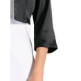 thumbnail image 5 of Satin Cardigan for Women's 3/4 Sleeve Open Front Cropped Office Work Bolero Shrug M Black, 5 of 5
