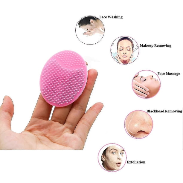 Face Scrubber,soft Silicone Facial Cleansing Brush Wash Sponge Massage Pore Blackhead Removing Exfoliating Scrub