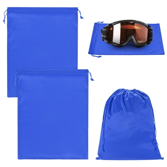 Uxcell 2-Pack Ski Goggle Bag, 11.8" x 9.1" Soft Microfiber Pouch Bags with Drawstring for Snow Goggles Blue