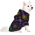 thumbnail image 2 of Fotbe Mardi Gra Geometric Sudadera con Estampado para Perros Pequeños – Suéter con Capucha para Mascotas, Tela Suave de Forro Polar con Bolsillo-Large, 2 of 7