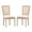 Cream w/ Rattan Back, variant on Hassch Set of 2 French Style Dining Chairs, Solid Wood Frame Side Chairs with Upholstered Linen Padded Backrest and Seat, Beige
