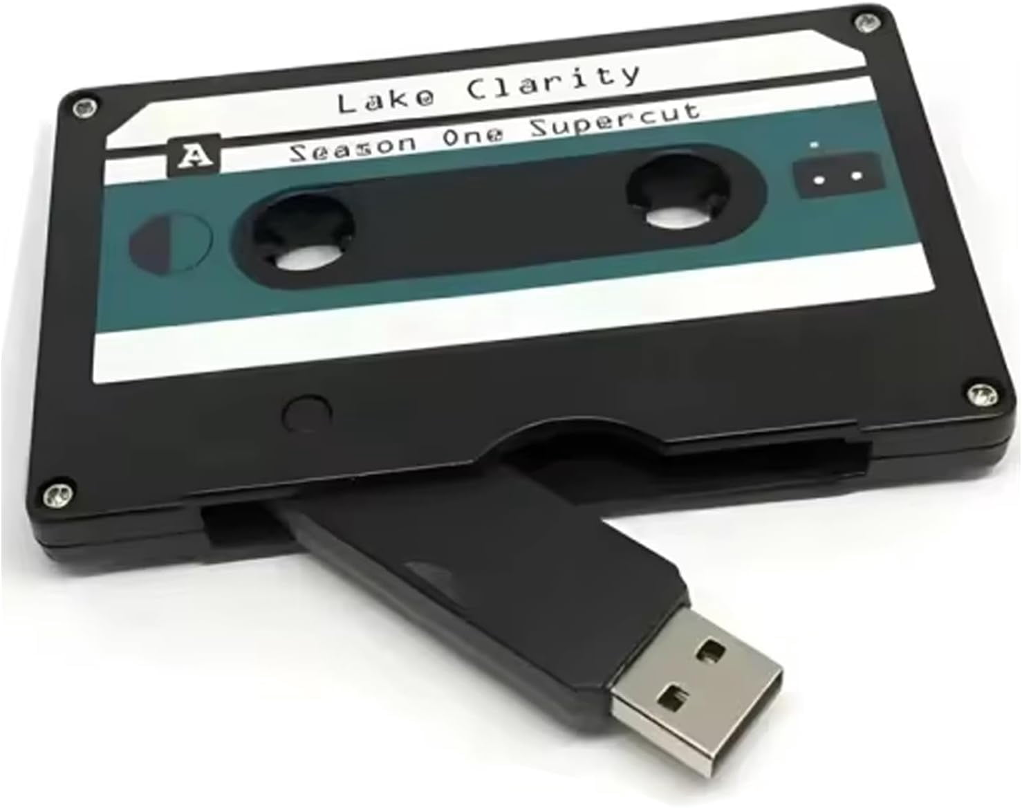 Personal Company Studio Logo Retro Audio Tape Cassette USB 2.0 Flash Drive (No LOGO Black, 64GB*10PACK)