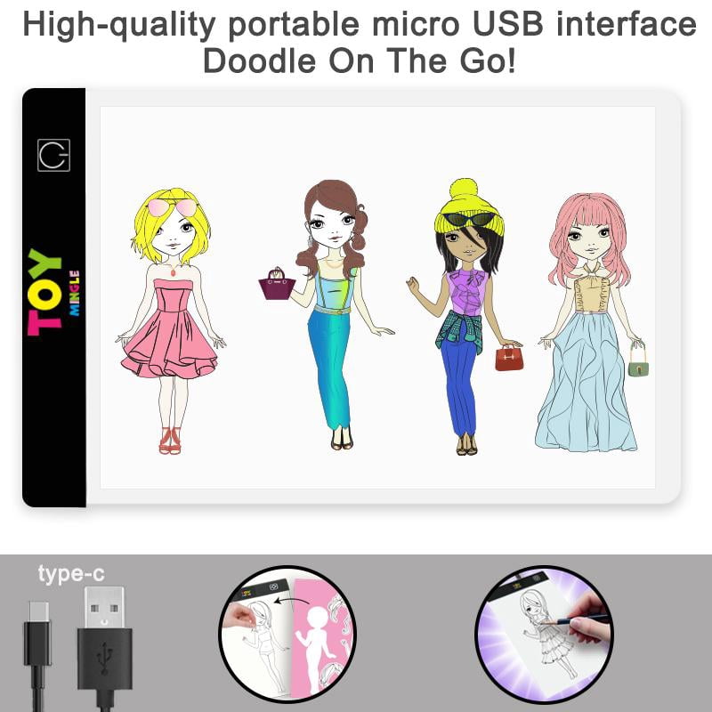 Kids Light Pad Art Kit – Reusable Acrylic Stickers with Drawing Board & Carry Case | Creative DIY Toy for Holiday Play
