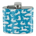 thumbnail image 1 of Dozens of Dogs Pattern Stainless Steel 5oz Hip Drink Kidney Flask, 1 of 3