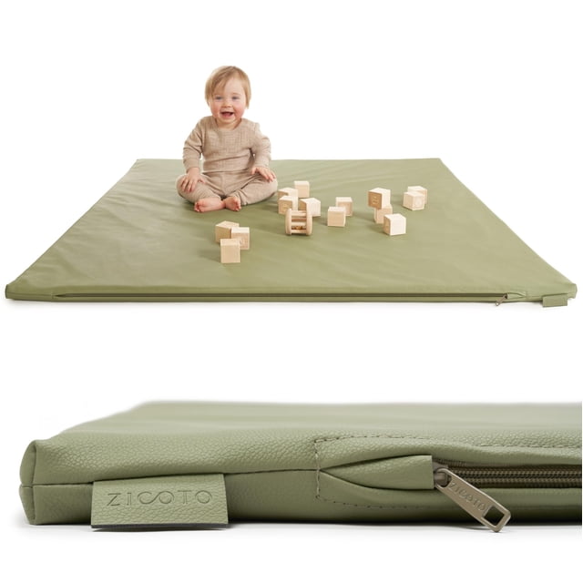 Alfombrilla de juego para bebés ZICOTO, elegante, acolchada, extra gruesa, de piel vegana