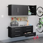 Prepac HangUps 3 Drawer Wooden Base Garage Storage Cabinet in Black