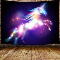 Unicorn Small Tapestry Wall Decor for Girls, Colorful Fantasy Animal Tapestry Wall Hanging for Bedroom, Unicorn Decorations Tapestry Beach Blanket College Dorm (60" W X 40" H)