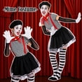 thumbnail image 2 of 6PCS Mime Costume for Women, Black Tutu French Hat Red Mime Scarf White Gloves Knee High Socks Suspenders French Costume for Halloween Carnival Cosplay Party, 2 of 7