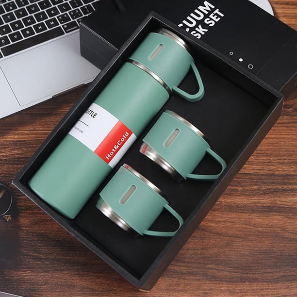 Regalos de empresa termo taza traje una taza de tres tapa caja de regalo traje termo taza 304 taza de acero inoxidable regalo de mano