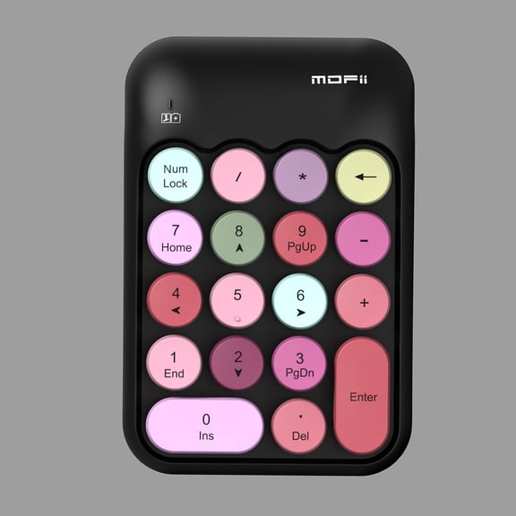 MOFII Wireless Numeric Keypad,Colorful Retro Mini Portable Numeric Keypad,2.4G Wireless External Keyboard for Computer,Laptop