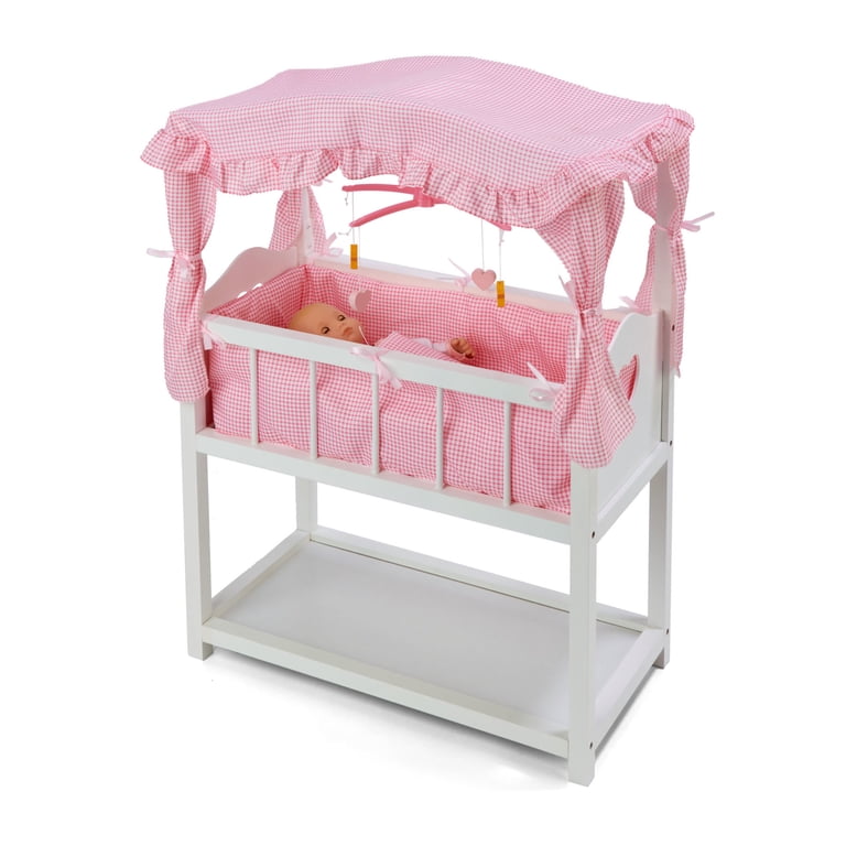 Badger Basket Canopy Doll Crib with Mobile and Baskets photo 7
