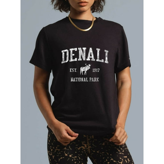 100% Cotton Denali T-Shirt Vintage National Park Sports Design Tee T-Shirt