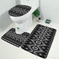 thumbnail image 2 of Black Geometric Striped Pattern Bathroom Rugs Sets 3 Piece,Toilet Cover Set,Absorbent Non Slip Bathroom Mats Sets with U-Shaped Contour Rug Toilet Rug Set, 2 of 5