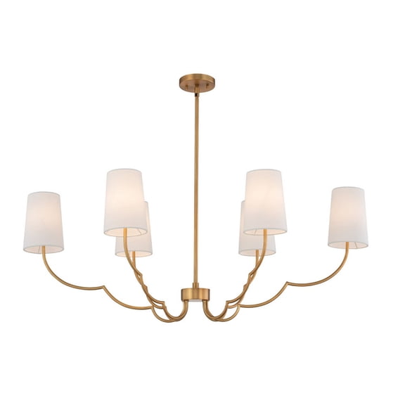 Kalco 514361NB Sophia 6 Light 42" Wide Chandelier - Brass