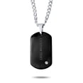 thumbnail image 4 of Personalized Simple Basic Mens Engravable Black Dog Tag Pendant Necklace for Men CZ Accent Stainless Steel 24 Inch Chain, 4 of 5