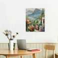 thumbnail image 3 of Shiartex  Italy Town Painting Tuscany Wall Art Streets of Mediterranean Towns Canvas Prints Landscape Picture Framed Ready to Hang Farmhouse Decor 16x20 in, 3 of 5