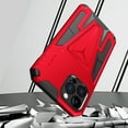 thumbnail image 5 of Designed for Apple iPhone 13 Pro Max Heavy Duty Protection Hybrid Built-in Kickstand Rugged Shockproof Military Grade Dual Layer Full Body Phone Case Cover - Red, 5 of 11