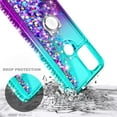 thumbnail image 4 of Nagebee Case for Motorola Moto G Stylus 5G with Tempered Glass Screen Protector (Full Coverage), Sparkle Glitter Liquid Bling Diamond [Ring Holder & Wrist Strap] Women Girls Cute Case (Aqua/Purple), 4 of 5