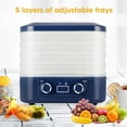 thumbnail image 3 of LIVOSA Food Dehydrator Machine Adjustable Temperature 48H Timer Auto Shutoff 5 Trays for Fruit Herbs Meat Veggies Dog Treats,Blue, 3 of 17