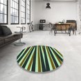 thumbnail image 4 of Ahgly Tapis Rond Lavable en Machine Intérieur Transitionnel Brun Café Foncé, 4 Pieds Rond, 4 of 7
