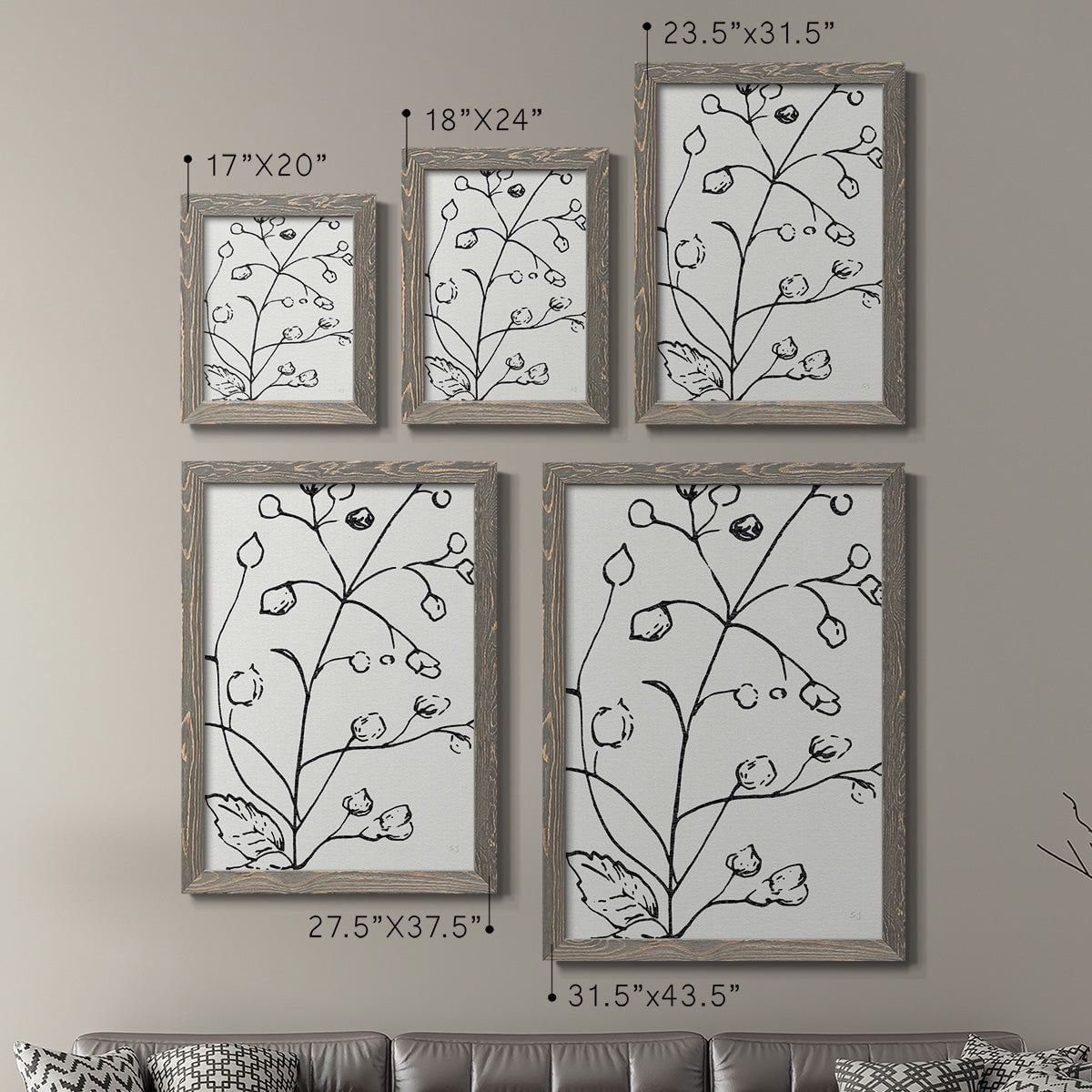 Botanical Sketch I - Premium Framed Canvas 2 Piece Set - Ready to Hang