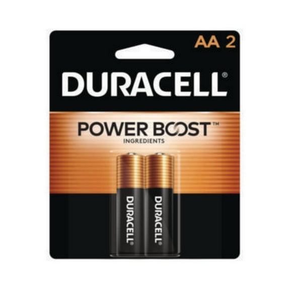 Duracell MN1500B2Z Power Boost CopperTop Alkaline AA Batteries (2/Pack)
