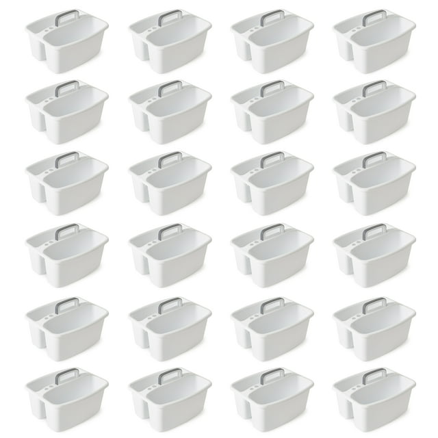 Gracious Living Large Home Divided Storage Tote Caddy w/ Carry Handle (24 Pack)
