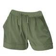 thumbnail image 4 of Tittly Sweatpants Women Lounge Pants Women Linen Shorts For Women Casual Summer Shorts Plus Size High Waisted Loose Fit Drawstring Short Pants With Pockets Shorts for Women Womens Pants Green M, 4 of 4