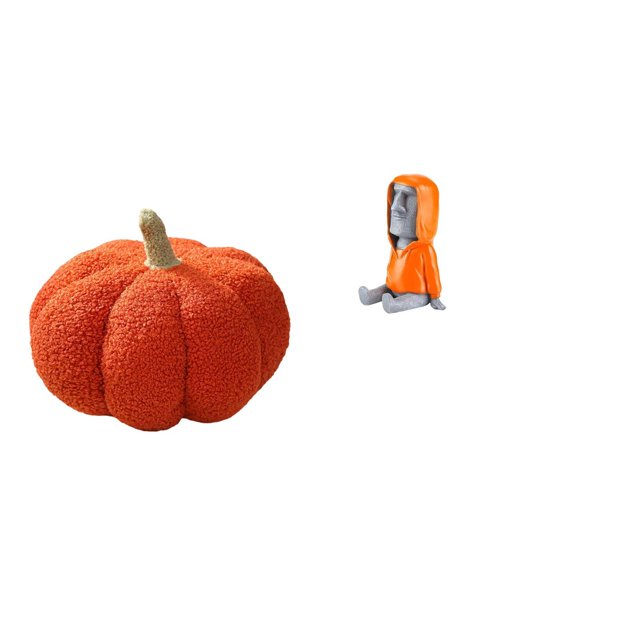 Cojín Decorativo Con Escultura De Peluche De Calabaza Inspirado En La Estatua Moai Para Sofá De Dormitorio Y Decoración Festiva De Habitaciones.