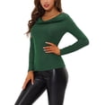 thumbnail image 4 of Allegra K Women's Glitter Tops Cowl Neck Long Sleeve Slim Fit Shirt, 4 of 5