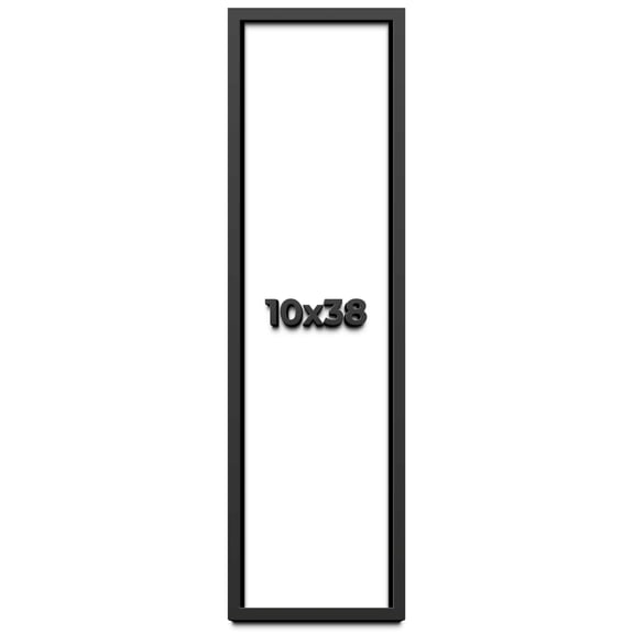 10x38 Shadow Box Frame Black | 1 inches Deep Real Wood Contemporary Shadowbox Display Frame | UV