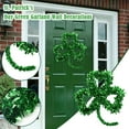 thumbnail image 2 of ETHKIA 12.99 Inch St Patricks Day Shamrock Tinsel Wreaths for Front Door, Shamrock Shaped Hanging Green Tinsel Wire Wreath for Irish Holay Wall Window Party Decor Multicolor, 2 of 7