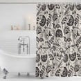 thumbnail image 4 of Black Spring Floral Waterproof Fabric Shower Curtain,Summer Botanical Farmhouse Vintage Waterproof Fabric Shower Curtain for Bathroom Curtains Bathtubs Shower Curtains with 12 Hooks Small 36x72in, 4 of 8