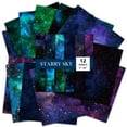 thumbnail image 2 of SunWMart Galaxy Scrapbook Paper Pad Decorative 6x6 Inch Single Sided Starry Sky CardStock for Holiday Cardmaking DIY Origami Craft Journaling Photo Frame Album, 2 Sets/24 Sheets, 2 of 6